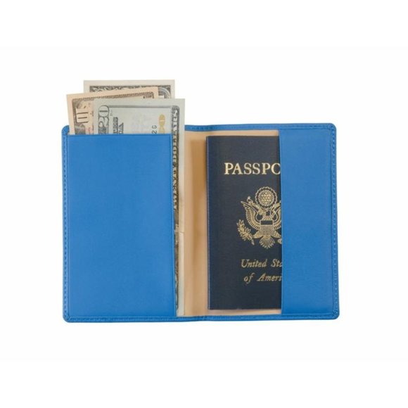 New - ROYCE LEATHER Leather Passport Case Purple | O/S - Picture 3 of 3